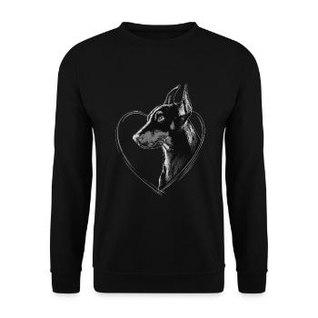 Dobermann - Unisex Pullover - Schwarz - Vorne - Alina (178cm) & Michal (187cm)