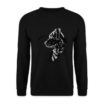 Labrador Retriever - Unisex Pullover - Schwarz - Vorne - Alina (178cm) & Michal (187cm)