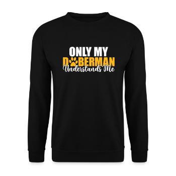 Doberman Gifts - Unisex Pullover - Schwarz - Vorne - Alina (178cm) & Michal (187cm)