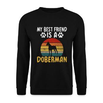 Doberman Gifts - Unisex Pullover - Schwarz - Vorne - Alina (178cm) & Michal (187cm)