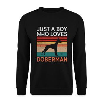 Doberman Gifts - Unisex Pullover - Schwarz - Vorne - Alina (178cm) & Michal (187cm)