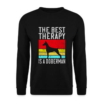 Doberman Gifts - Unisex Pullover - Schwarz - Vorne - Alina (178cm) & Michal (187cm)
