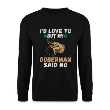 Doberman Gifts - Unisex Pullover - Schwarz - Vorne - Alina (178cm) & Michal (187cm)
