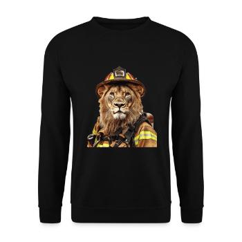 Löwe - Unisex Pullover - Schwarz - Vorne - Alina (178cm) & Michal (187cm)
