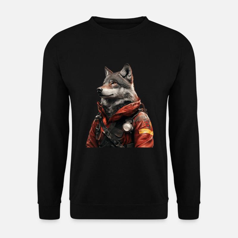 Wolf - Unisex Pullover - Schwarz