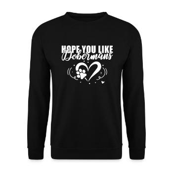 Doberman Gifts - Unisex Pullover - Schwarz - Vorne - Alina (178cm) & Michal (187cm)