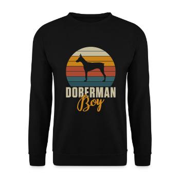Doberman Gifts - Unisex Pullover - Schwarz - Vorne - Alina (178cm) & Michal (187cm)