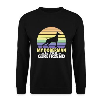 Doberman Gifts - Unisex Pullover - Schwarz - Vorne - Alina (178cm) & Michal (187cm)