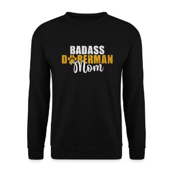 Doberman Gifts - Unisex Pullover - Schwarz - Vorne - Alina (178cm) & Michal (187cm)