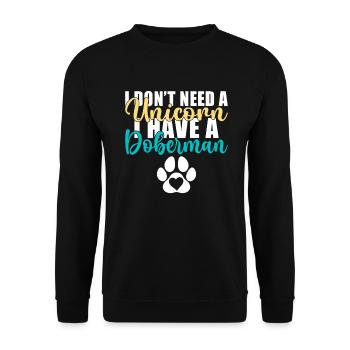 Doberman Gifts - Unisex Pullover - Schwarz - Vorne - Alina (178cm) & Michal (187cm)
