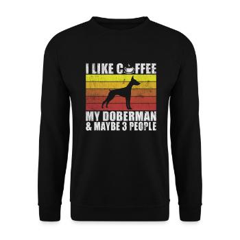 Doberman Gifts - Unisex Pullover - Schwarz - Vorne - Alina (178cm) & Michal (187cm)