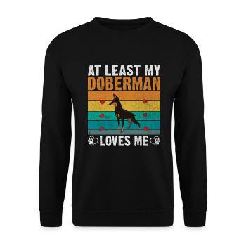Doberman Gifts - Unisex Pullover - Schwarz - Vorne - Alina (178cm) & Michal (187cm)