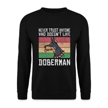 Doberman Gifts - Unisex Pullover - Schwarz - Vorne - Alina (178cm) & Michal (187cm)