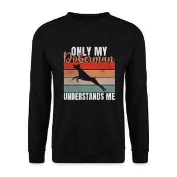 Doberman Gifts - Unisex Pullover - Schwarz - Vorne - Alina (178cm) & Michal (187cm)