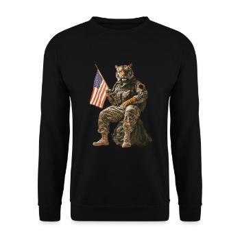Tiger - Unisex Pullover - Schwarz - Vorne - Alina (178cm) & Michal (187cm)