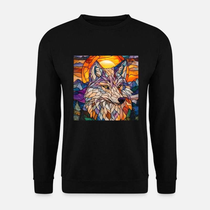 Wolf - Unisex Pullover - Schwarz