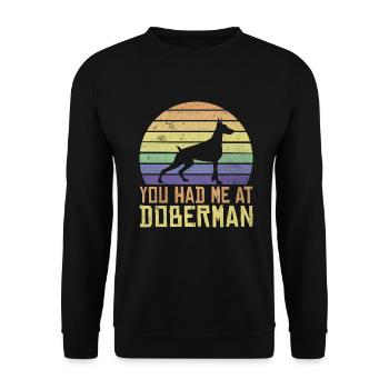 Doberman Gifts - Unisex Pullover - Schwarz - Vorne - Alina (178cm) & Michal (187cm)
