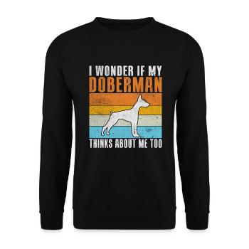 Doberman Gifts - Unisex Pullover - Schwarz - Vorne - Alina (178cm) & Michal (187cm)