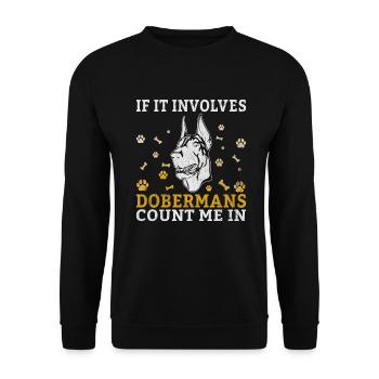 Doberman Gifts - Unisex Pullover - Schwarz - Vorne - Alina (178cm) & Michal (187cm)