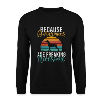 Cadeaux Doberman - Sweat-shirt Unisexe - noir - Devant - Alina (178cm) & Michal (187cm)