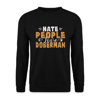 Doberman Gifts - Unisex Pullover - Schwarz - Vorne - Alina (178cm) & Michal (187cm)