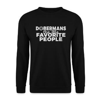 Doberman Gifts - Unisex Pullover - Schwarz - Vorne - Alina (178cm) & Michal (187cm)