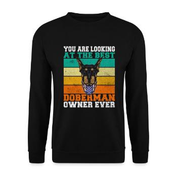 Doberman Gifts - Unisex Pullover - Schwarz - Vorne - Alina (178cm) & Michal (187cm)