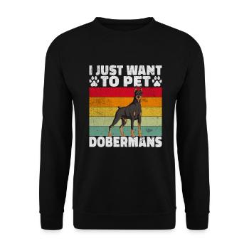 Doberman Gifts - Unisex Pullover - Schwarz - Vorne - Alina (178cm) & Michal (187cm)