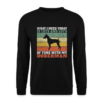 Doberman Gifts - Unisex Pullover - Schwarz - Vorne - Alina (178cm) & Michal (187cm)