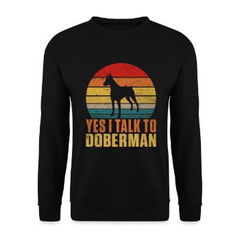 Doberman Gifts - Unisex Pullover - Schwarz - Vorne - Alina (178cm) & Michal (187cm)