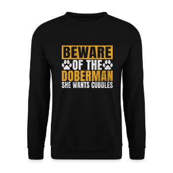 Doberman Gifts - Unisex Pullover - Schwarz - Vorne - Alina (178cm) & Michal (187cm)