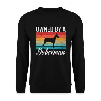 Doberman Gifts - Unisex Pullover - Schwarz - Vorne - Alina (178cm) & Michal (187cm)