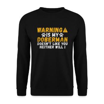 Doberman Gifts - Unisex Pullover - Schwarz - Vorne - Alina (178cm) & Michal (187cm)