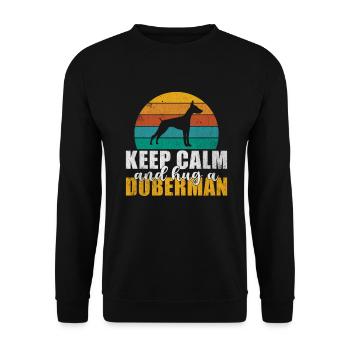 Doberman Gifts - Unisex Pullover - Schwarz - Vorne - Alina (178cm) & Michal (187cm)