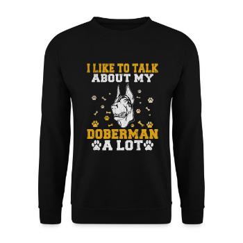Doberman Gifts - Unisex Pullover - Schwarz - Vorne - Alina (178cm) & Michal (187cm)