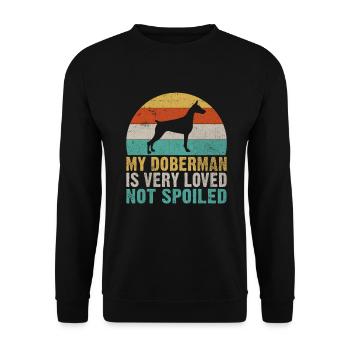 Doberman Gifts - Unisex Pullover - Schwarz - Vorne - Alina (178cm) & Michal (187cm)