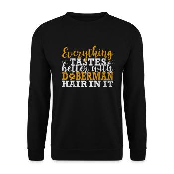 Doberman Gifts - Unisex Pullover - Schwarz - Vorne - Alina (178cm) & Michal (187cm)