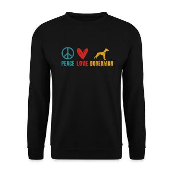 Doberman Gifts - Unisex Pullover - Schwarz - Vorne - Alina (178cm) & Michal (187cm)