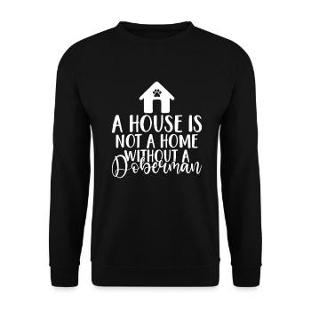 Doberman Gifts - Unisex Pullover - Schwarz - Vorne - Alina (178cm) & Michal (187cm)