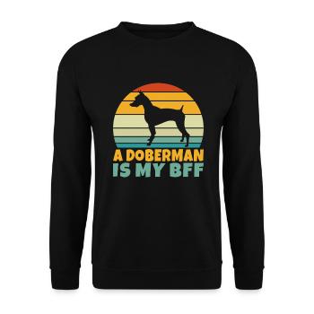 Doberman Gifts - Unisex Pullover - Schwarz - Vorne - Alina (178cm) & Michal (187cm)