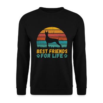 Doberman Gifts - Unisex Pullover - Schwarz - Vorne - Alina (178cm) & Michal (187cm)