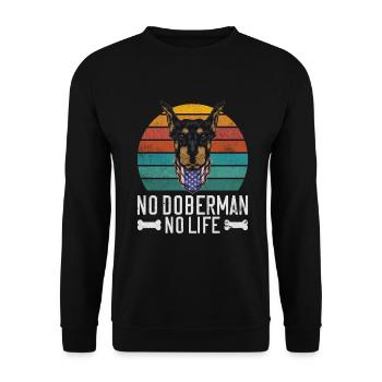 Doberman Gifts - Unisex Pullover - Schwarz - Vorne - Alina (178cm) & Michal (187cm)
