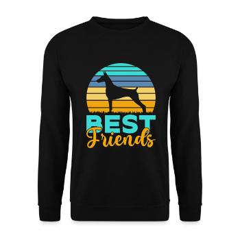 Doberman Gifts - Unisex Pullover - Schwarz - Vorne - Alina (178cm) & Michal (187cm)