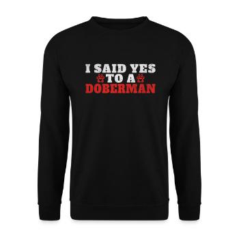 Doberman Gifts - Unisex Pullover - Schwarz - Vorne - Alina (178cm) & Michal (187cm)