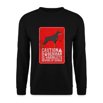 Doberman Gifts - Unisex Pullover - Schwarz - Vorne - Alina (178cm) & Michal (187cm)