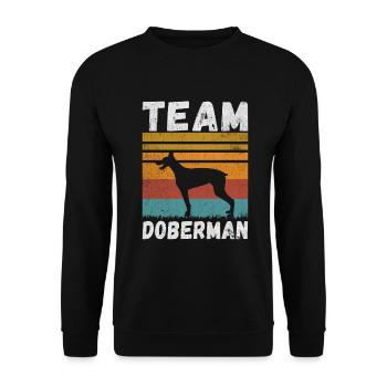 Doberman Gifts - Unisex Pullover - Schwarz - Vorne - Alina (178cm) & Michal (187cm)