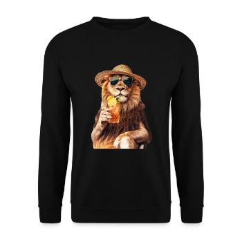 Löwe - Unisex Pullover - Schwarz - Vorne - Alina (178cm) & Michal (187cm)