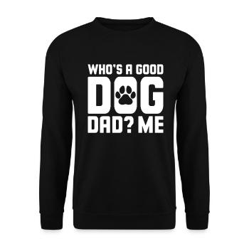 Dog Dad Gifts for Men - Unisex Pullover - Schwarz - Vorne - Alina (178cm) & Michal (187cm)