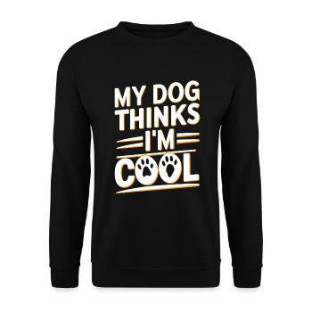 Dog Dad Gifts for Men - Unisex Pullover - Schwarz - Vorne - Alina (178cm) & Michal (187cm)
