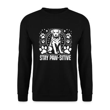 Dog Dad Gifts for Men - Unisex Pullover - Schwarz - Vorne - Alina (178cm) & Michal (187cm)